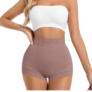 High-Waisted Lace Trim Shorts